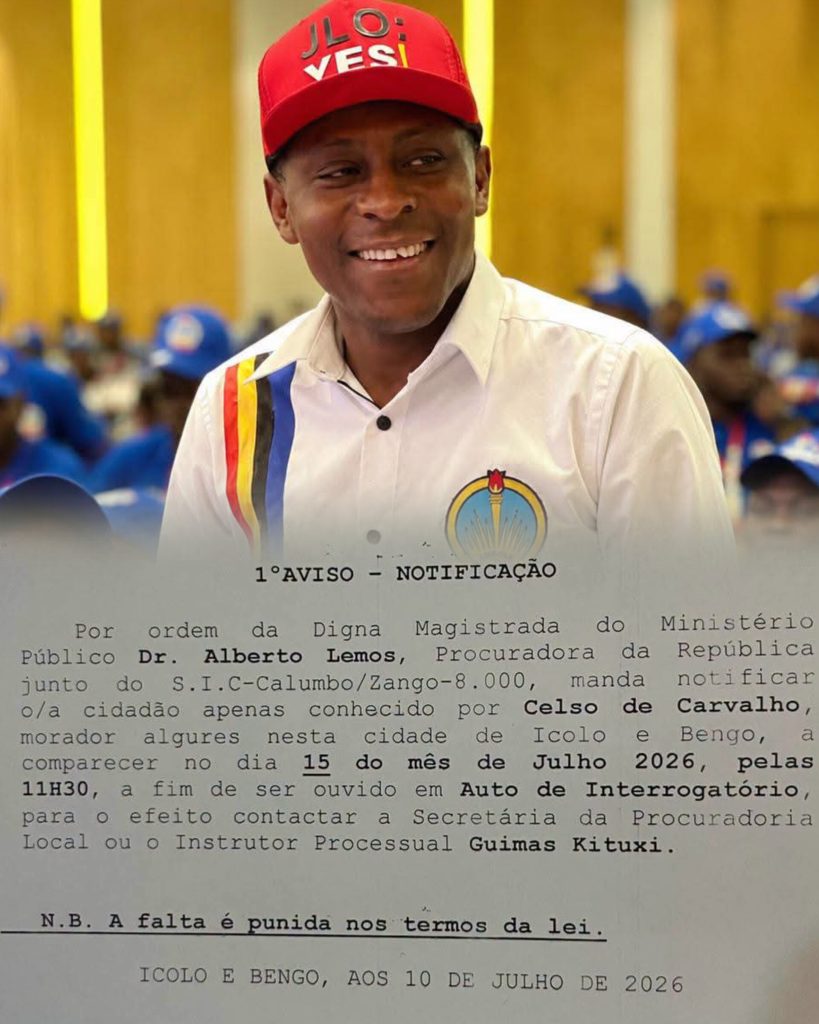 PGR NOTIFICA EX-ADMINISTRADOR DO ZANGO POR ALEGADOS CRIMES DE INVASÃO DE RESIDÊNCIAS, AGRESSÃO FÍSICA E ROUBO DE ARMA DE FOGO
