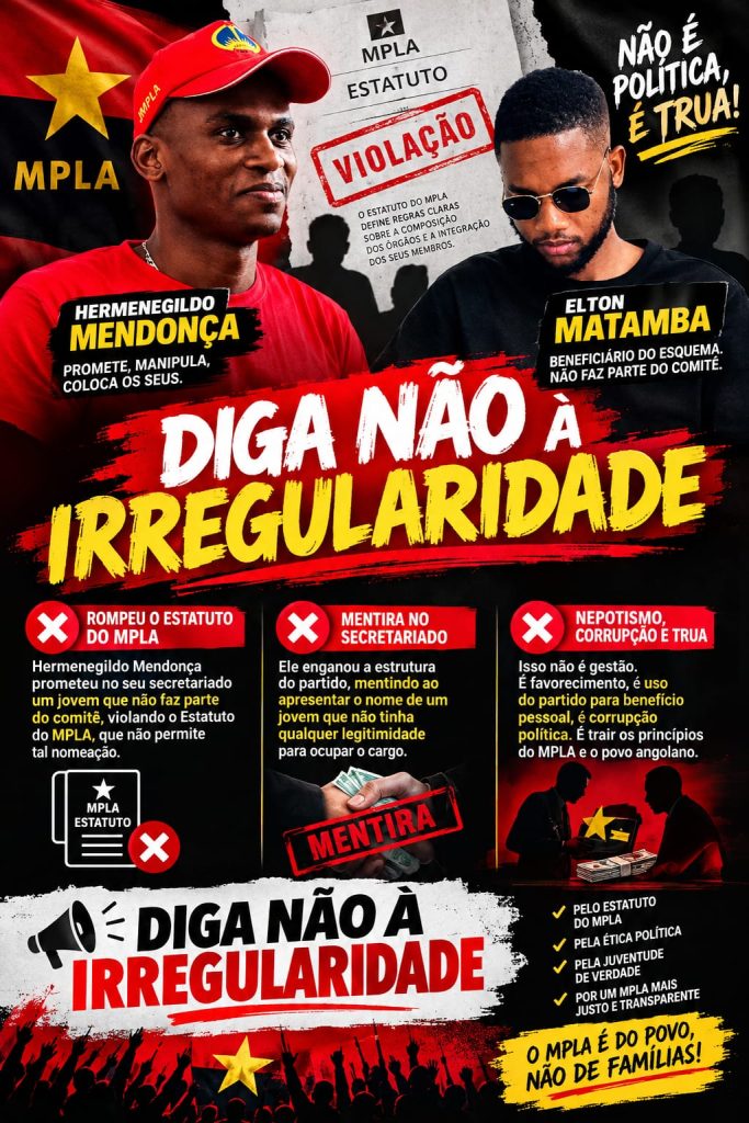 CANDONGA NO SECRETARIADO DA JMPLA DO HOJI-YA-HENDA: ESQUEMA “FUNCIONA PARA BENEFICIAR ELTON MATAMBA QUE NÃO FAZ PARTE DO COMITÊ”