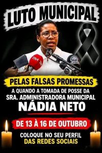 LUTO MUNICIPAL “PELAS FALSAS PROMESSAS DA BONECA DE PORCELANA DO CAZENGA “