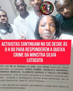 ACTIVISTAS CONTINUAM NO SIC DESDE ÁS 9 H 00 PARA RESPONDEREM A QUEIXA CRIME DA MINISTRA SILVIA LUTUCUTA